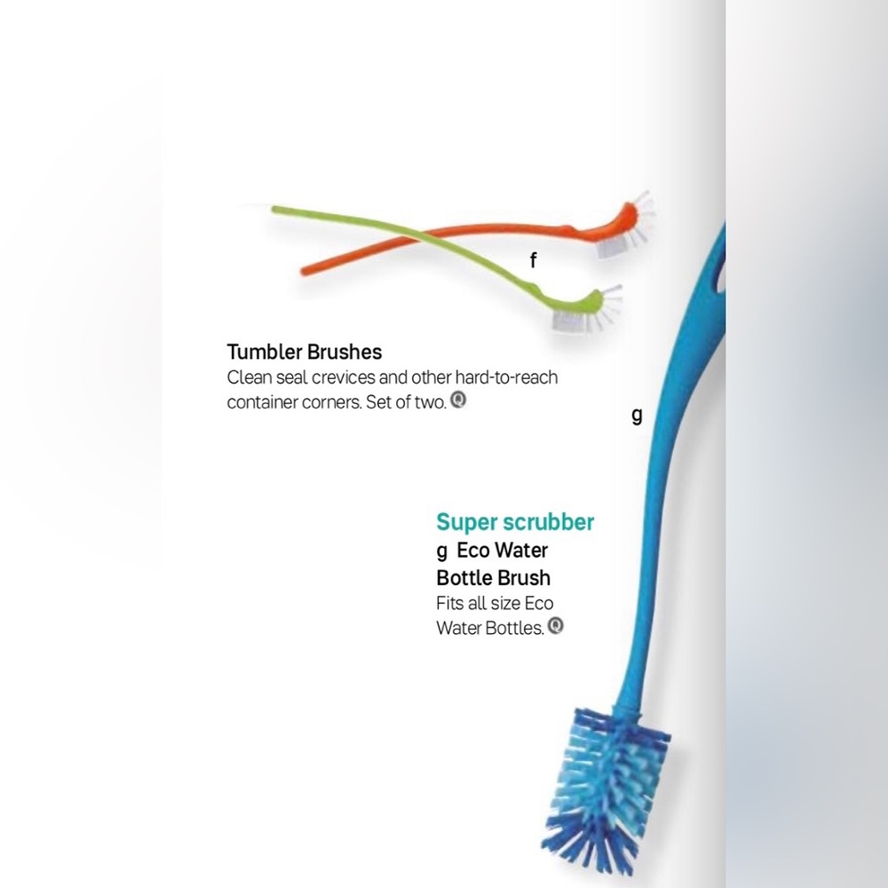 Tupperware Eco Water & Tumbler Bottle Brush 3pc Set